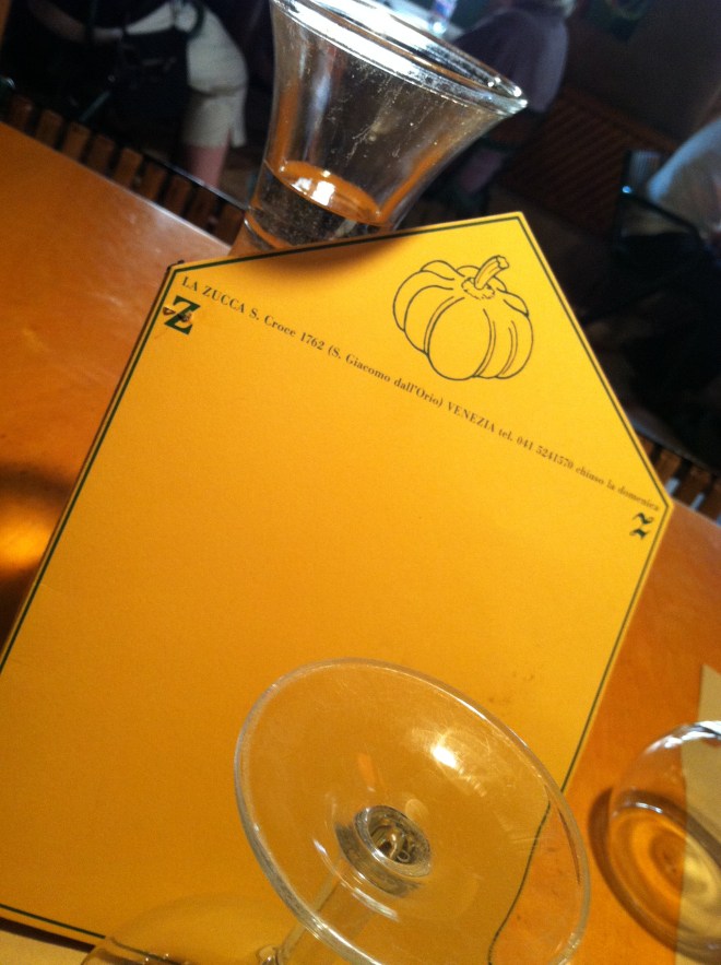 La Zucca menu