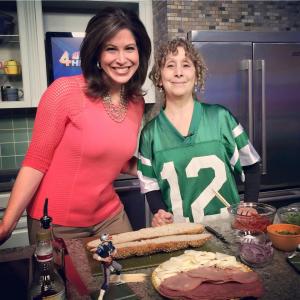 with Holly Thompson. I'm wearing my Joe Namath jersey!