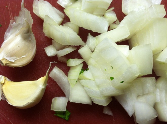 Diced onion w garlic