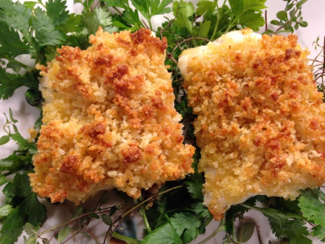 Cod w Parmigiano Crumbs