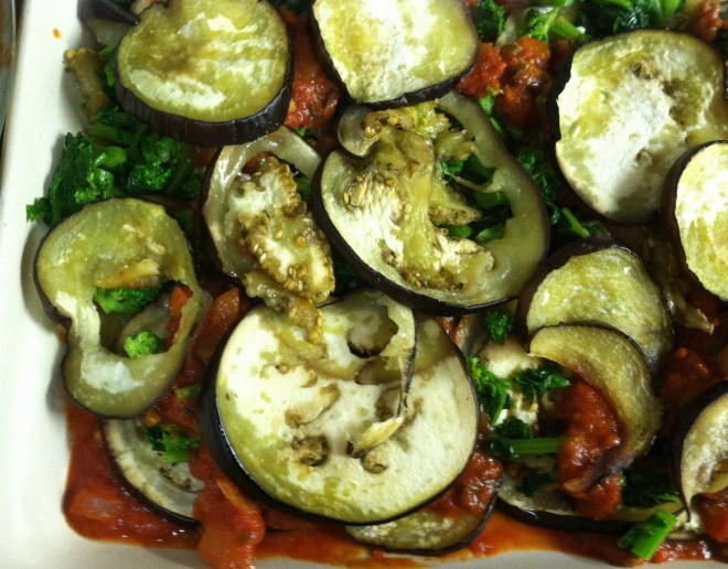 building the eggplant parm