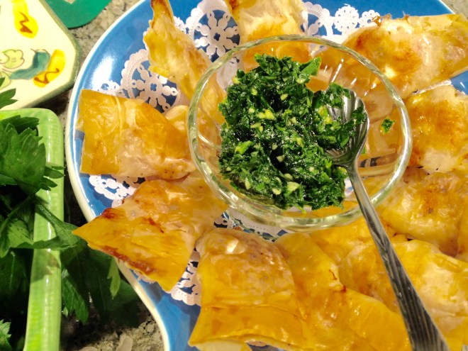 shrimp in crispy filo