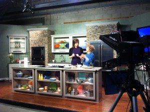 With Holly Thompson on the set of WSMV-TV