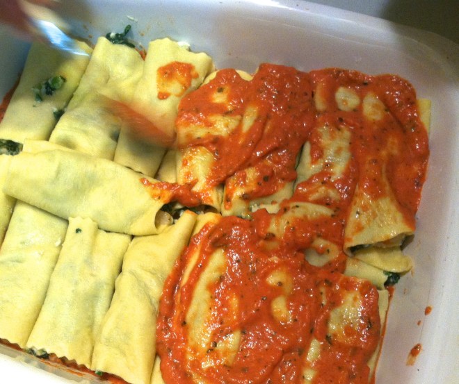 cannelloni almost ready to bake!