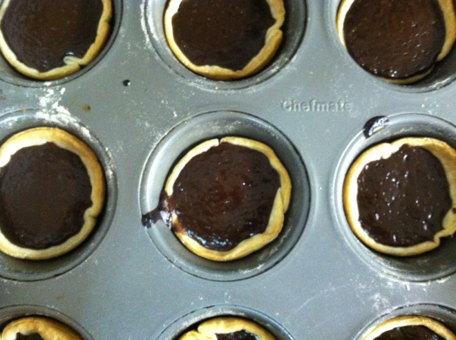 Chocolate Tarts in pan