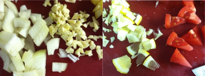 Onions, Garlic, Tomato, Lemon