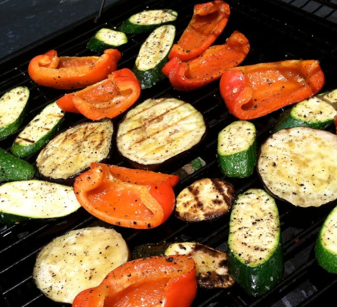 grilling zucchini, eggplant, peppers