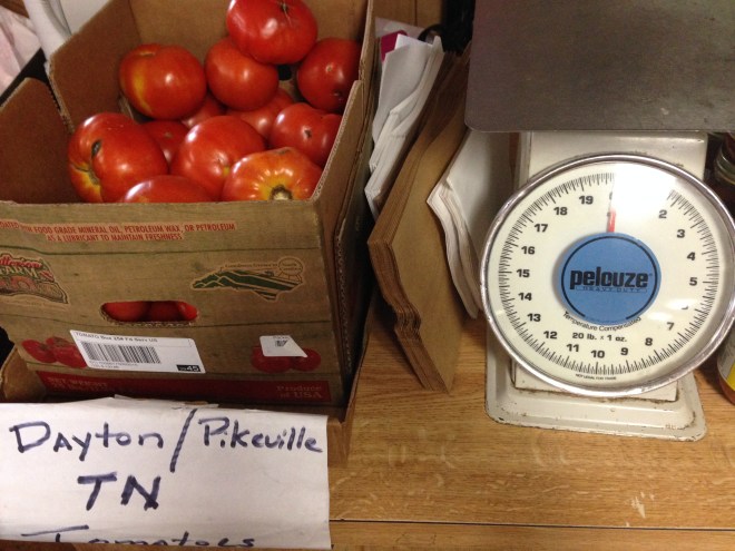 Local tomatoes by the pound