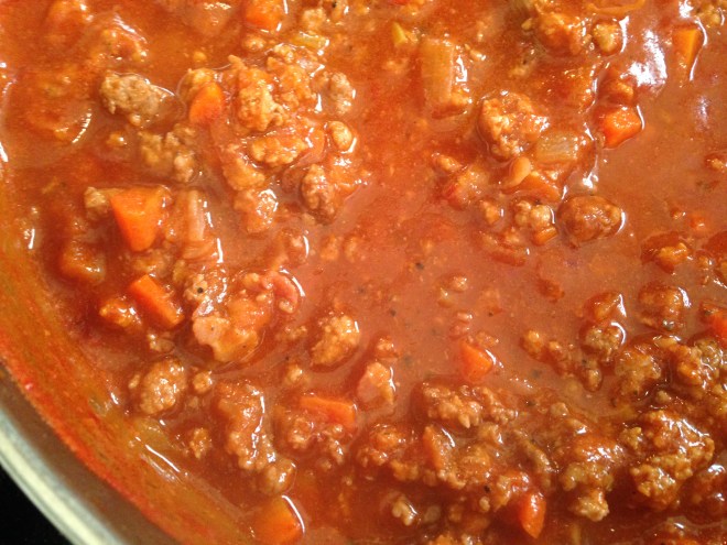 cooked Bolognese sauce