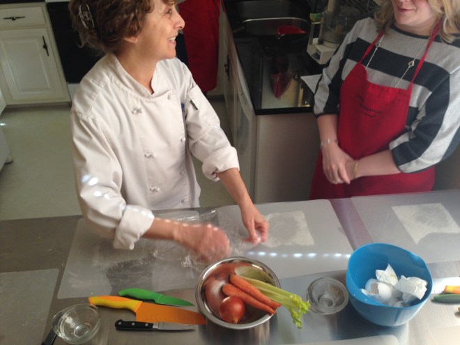 Amie and I talking soffritto