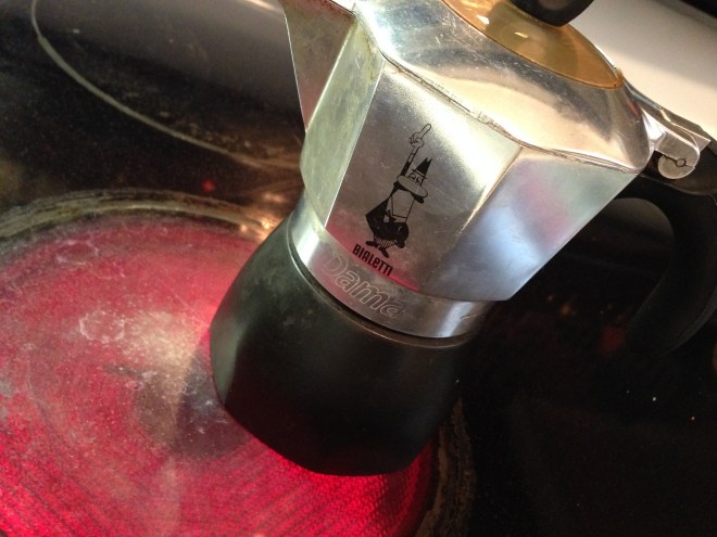 espresso pot on stove
