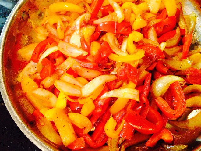 sautéed peppers and onions