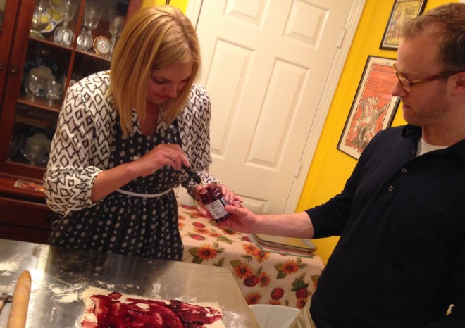 Meg & Tim making pastry twists