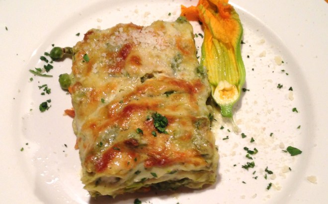 vegetable lasagna at La Zucca