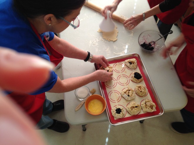 getting galettes ready to bake