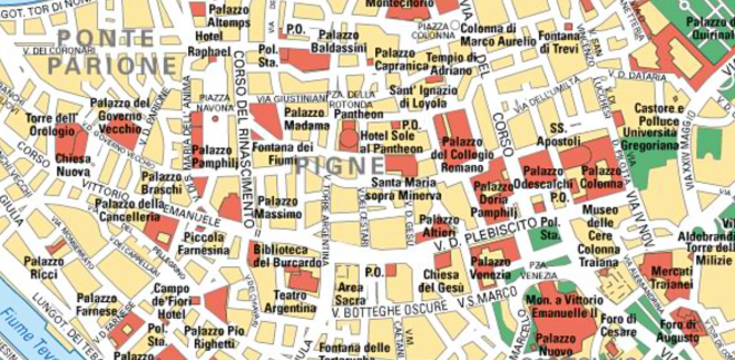 Rome historic center w Piazza Navona, Pantheon & Campo dei Fiori