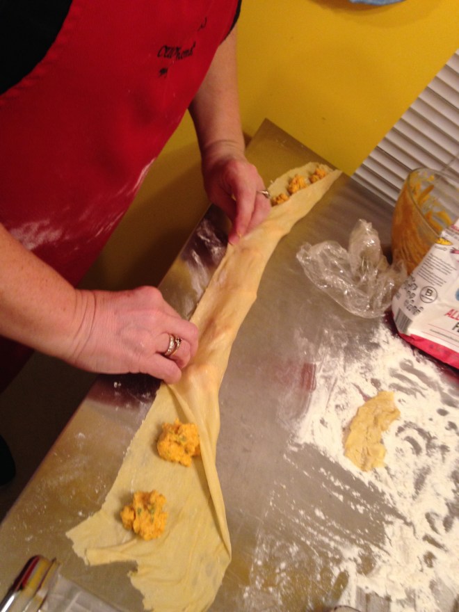 butternut squash ravioli-making
