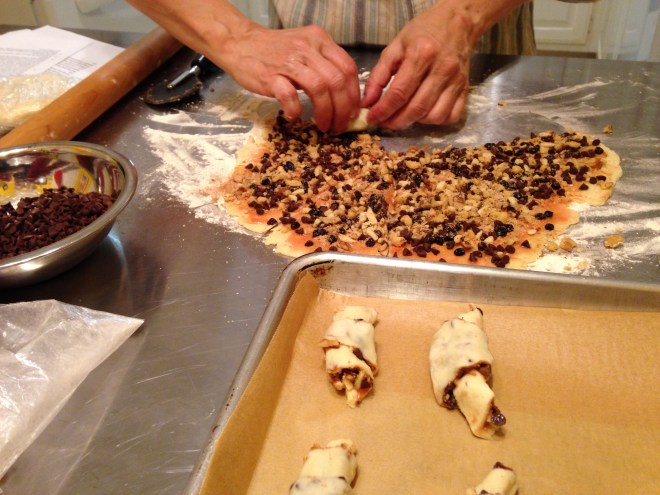 rolling up the rugelach