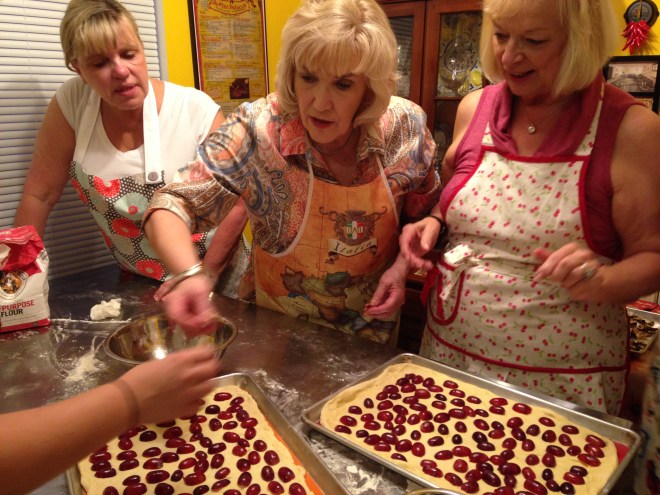 making grape pizza in my cooking class