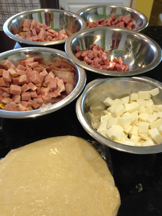 Pie chopped ingredients
